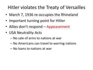 Hitler violates the Treaty of Versailles