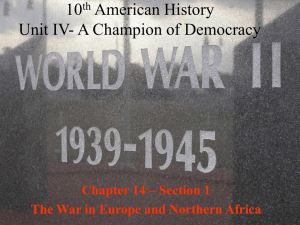 Section 1- The War in Europe and North Africa - Waverly