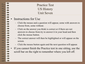 Practice Test US History Unit Seven