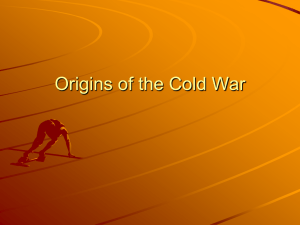 Origins of the Cold War, Part I