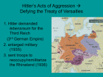 Act of Aggression and Appeasement PP (How did Hitler cause WWII)