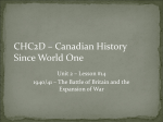 CHC2D – Canadian History since Wolrd One
