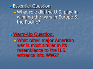 US Involvement in World War 2