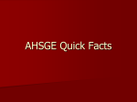 AHSGE Quick Facts