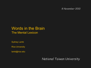 Words in the Brain - Rice University -