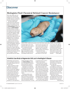 Discover Biologists Find Chemical Behind Cancer Resistance