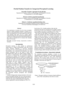 Partial Position Transfer in Categorical Perceptual Learning Alexander Gerganov ()