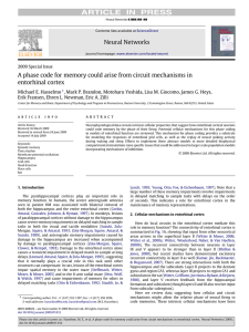 ARTICLE  IN  PRESS Neural Networks entorhinal cortex