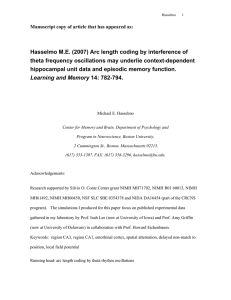 Hasselmo M.E. (2007) Arc length coding by interference of