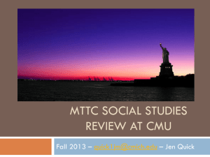 MTTC Social Studies Review at CMU