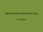 World History Warm Ups - Welcome To LackeyLand