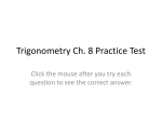 Trig Ch. 8 Practice Test