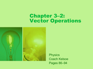 Chapter 3: Two-Dimensional Motion and Vectors