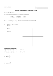 Inverse Trigonometric Functions — 7.6
