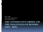 The Conservative Order and the Challenges of Reform (1815