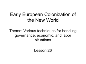 Early European Colonization of the New World