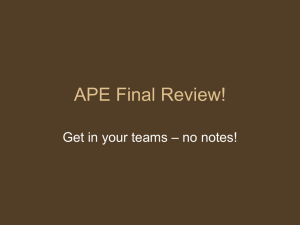 APE Final Review!