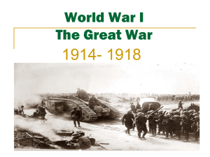 World War I The Great War