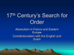 17 th Century`s Search for Order