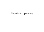 Shorthand operators