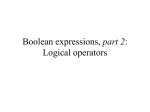 Boolean expressions, part 2: Logical operators