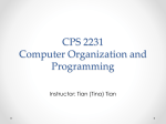 CPS 2231 Computer Organization and Programming