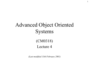 Advanced Object Oriented Systems