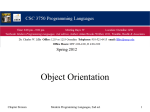 Object Orientation - University of North Carolina at Pembroke