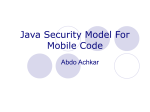 Java Security Model For Mobile Code