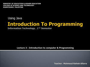 Introduction To Programming Information Technology , 1’st