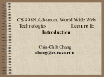 CS 898n - Lecture 1 - Wichita State University