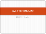 JAVA PROGRAMMING - Lesson 4