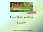 Chapter 9 Exception Handling