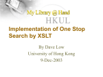 Implementation of One Stop Search by XSLT