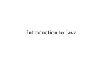 Introduction to Java