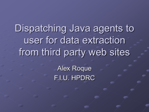 Dispatching Java agents to user for data extraction from third party