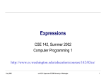 cse142-D1-Expressions - University of Washington