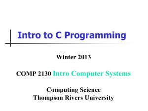 Computing Science - Thompson Rivers University