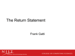 Return Statement
