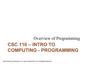 CSC110_Programming_1_Overview