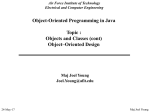 Object-Oriented Programming in Java Topic : Objects and Classes