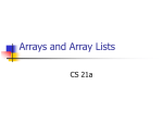 Arrays and Array Lists
