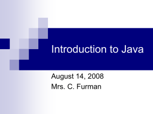 Introduction to Java - Brookwood High School