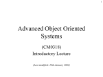 Advanced Object Oriented Systems