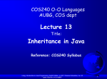 COS240Lec13_JAVAInheritance