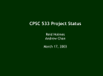 CPSC 533 Project Status