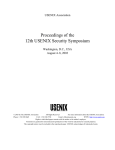 Proceedings of the 12th USENIX Security Symposium USENIX Association Washington, D.C., USA
