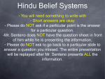 Hindu Belief Systems - You will need something to write with