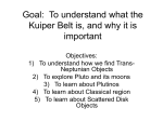 Goal: To understand what the Kuiper Belt is, and why it is