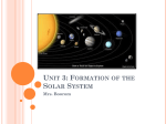 Unit 3: Formation of the Solar System